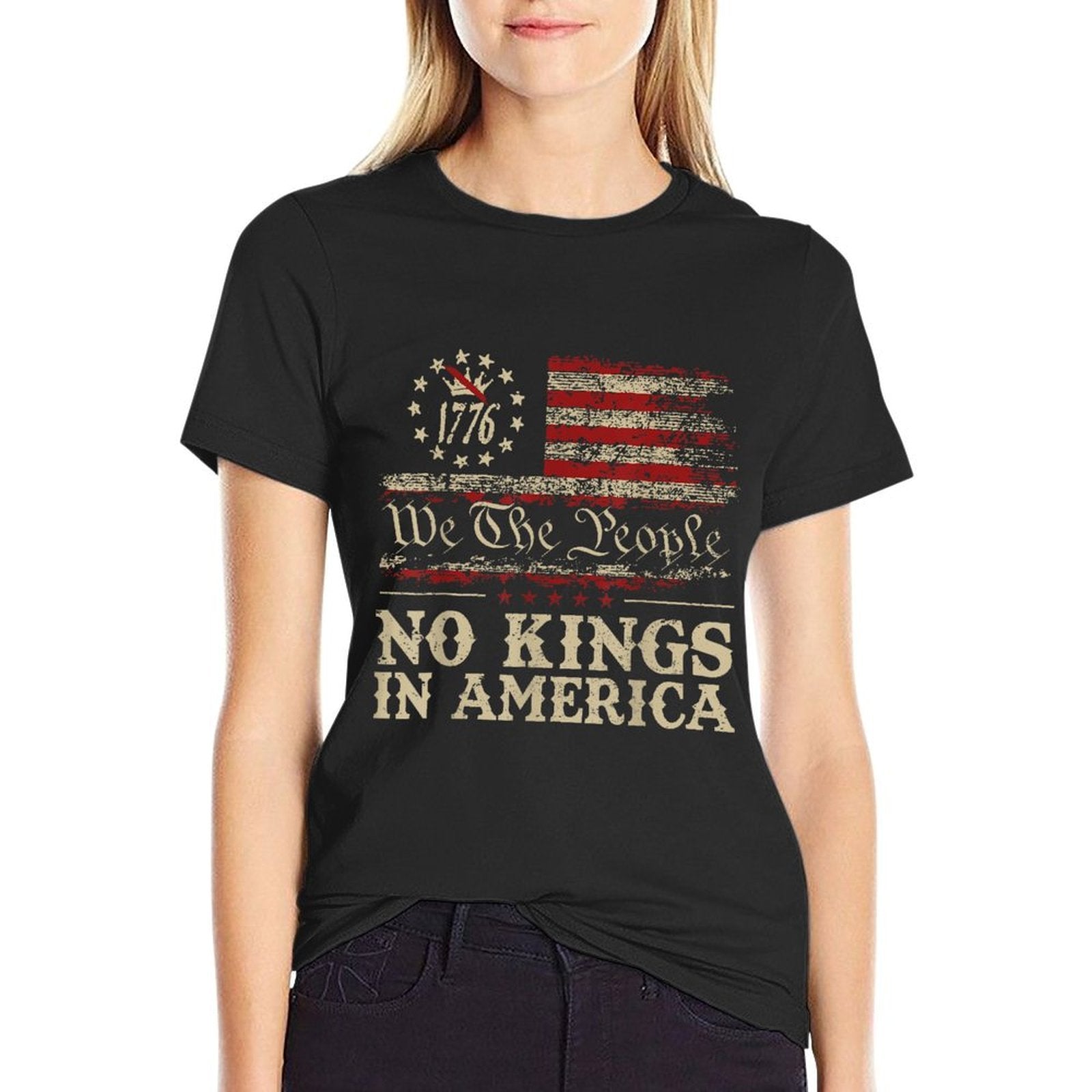 No Kings In America We The People Political Men Women  Wrinkle-resistant T-Shirt