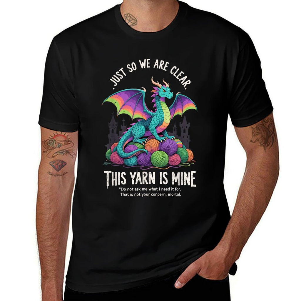 Vintage Funny Yarn Dragon Knitting Crochet Lover  Easy-care T-Shirt