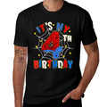 Boy Kids It's My 4th Birthday Spider Theme Party 4 Year Old  Oversized Silhouette T-Shirt