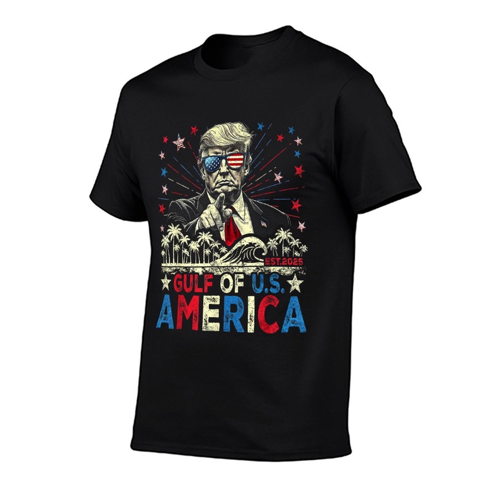 Gulf Of USA America 2025 American Patriotic 4th Of July  Tagless Design T-Shirt