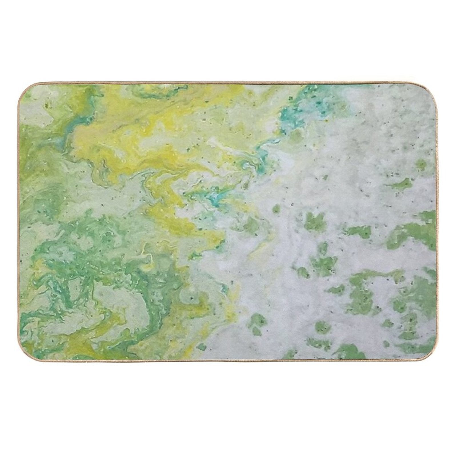 Lime Green Yellow Acrylic Abstract  Eco-Friendly Bath Mat