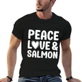 Salmon I Love Salmon Funny Food  Rolled Sleeves T-Shirt