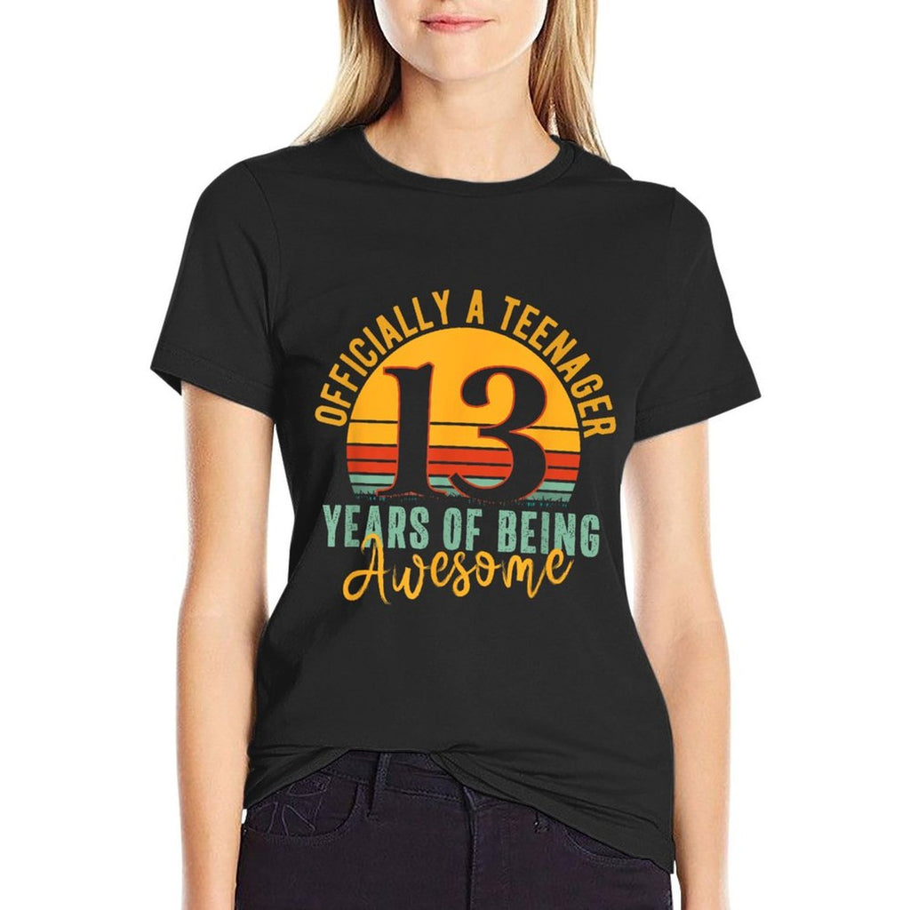 Officiallynager 13 Years Of Being Awesome 13th Birthday  Tagless Design T-Shirt