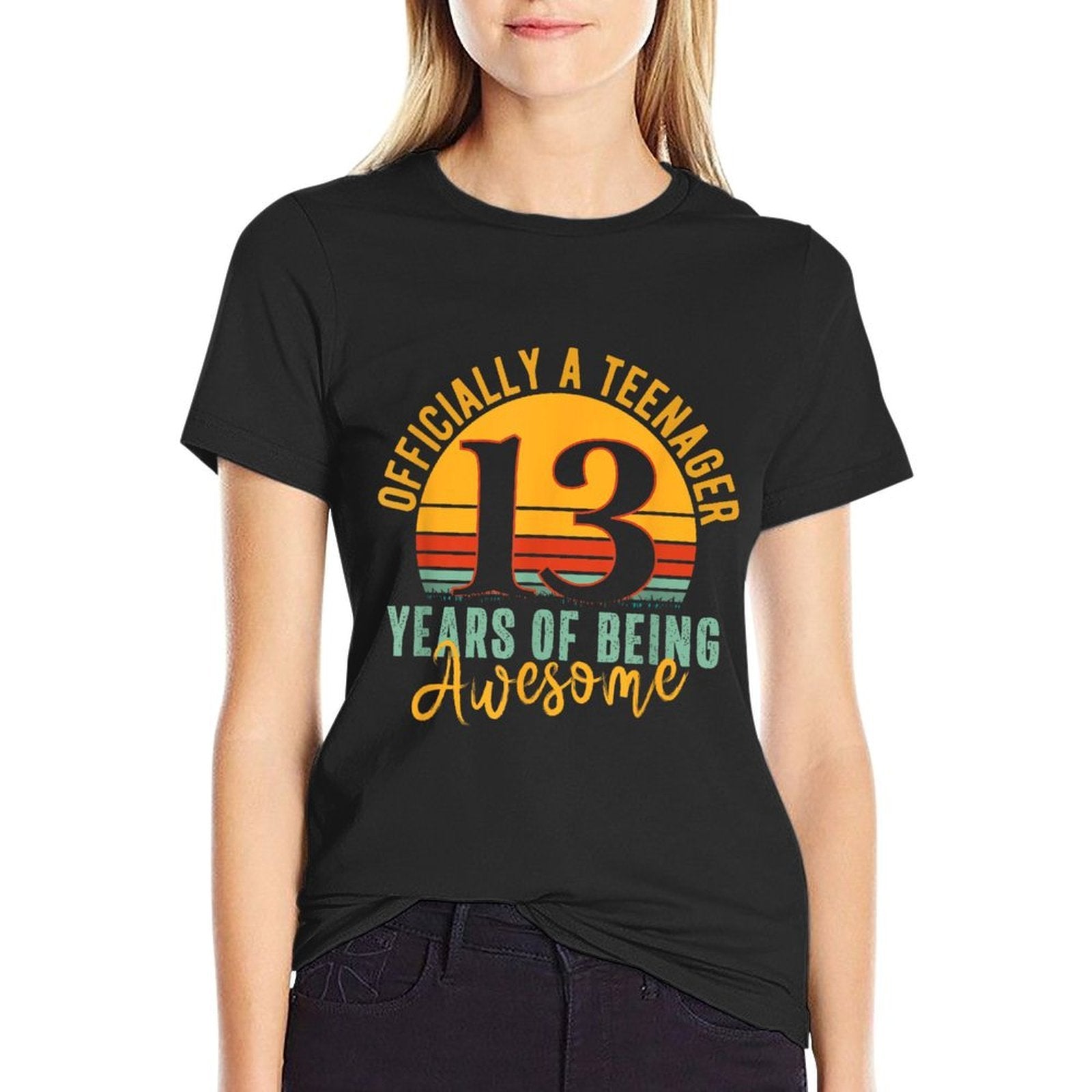 Officiallynager 13 Years Of Being Awesome 13th Birthday  Tagless Design T-Shirt