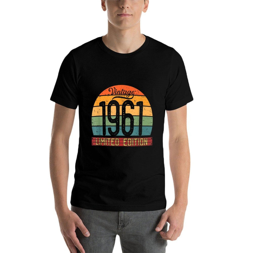 Vintage 1961 Limited Edition 60 Yo Retro 60th Birthday  Oversized Silhouette T-Shirt