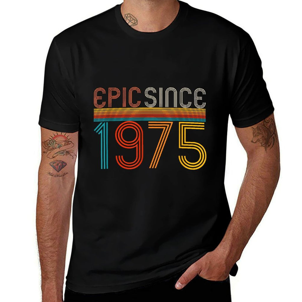 Retro 50th Birthday Epic Since 1975  Heathered Texture T-Shirt
