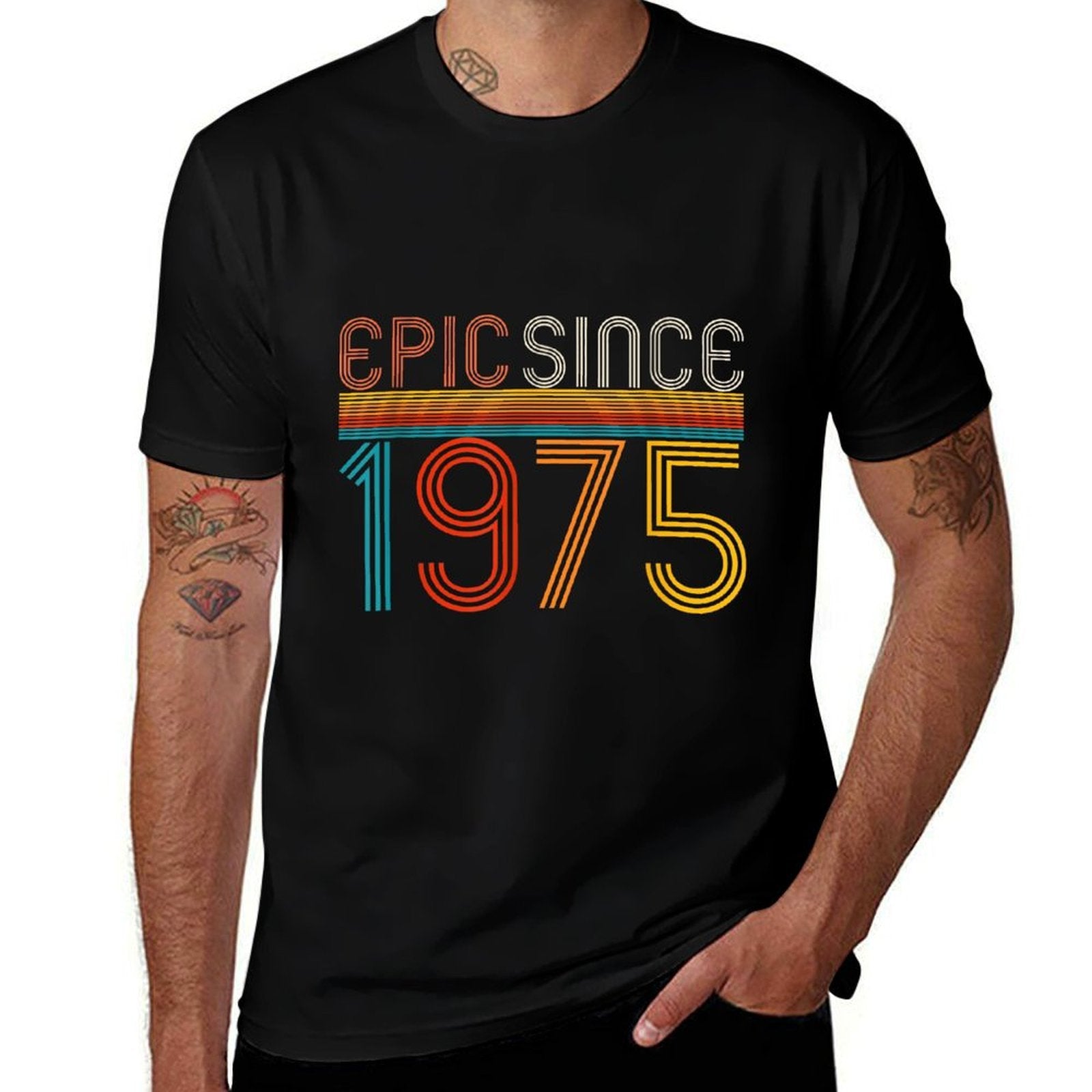 Retro 50th Birthday Epic Since 1975  Heathered Texture T-Shirt