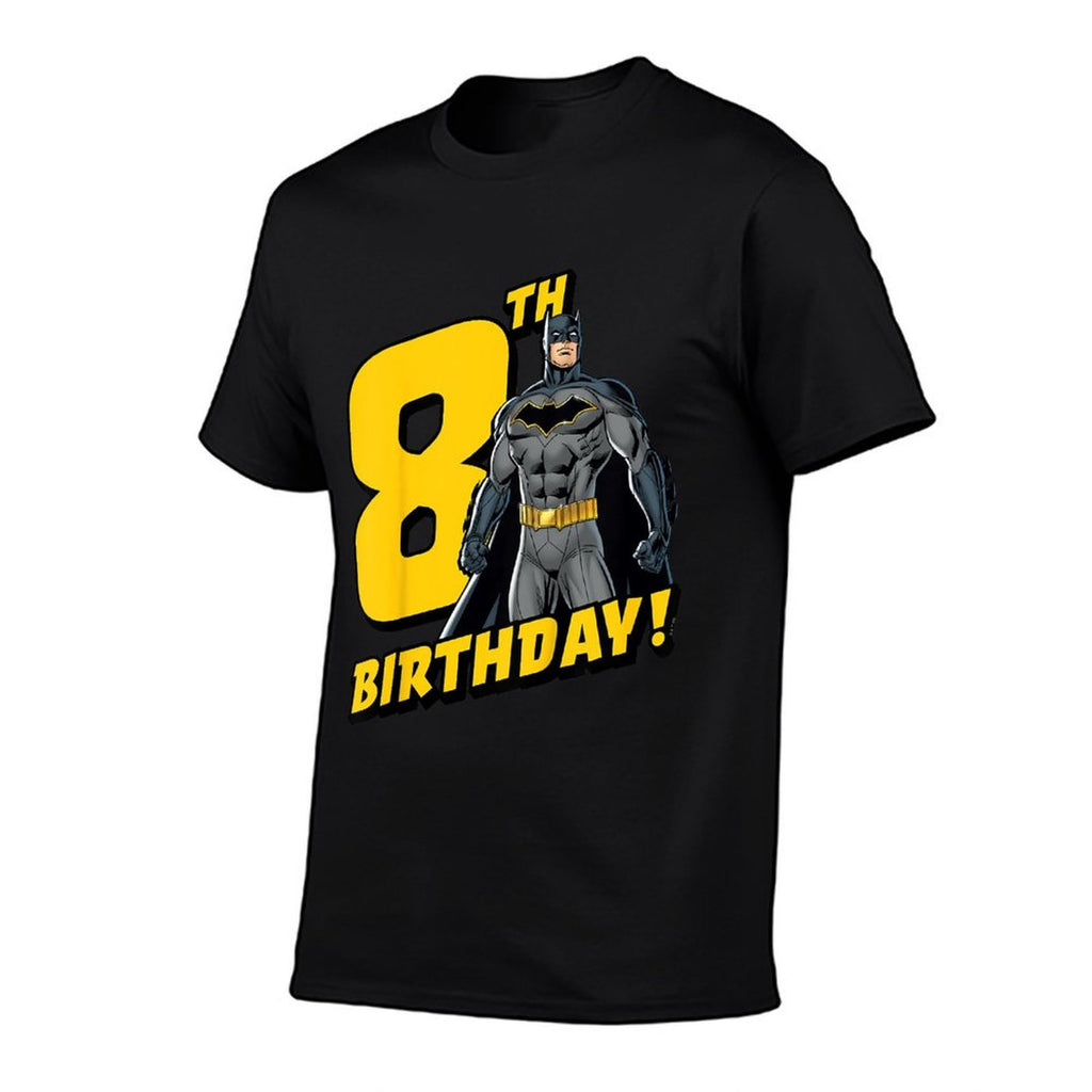 Kids Batman 8th Birthday  Ribbed Collar T-Shirt