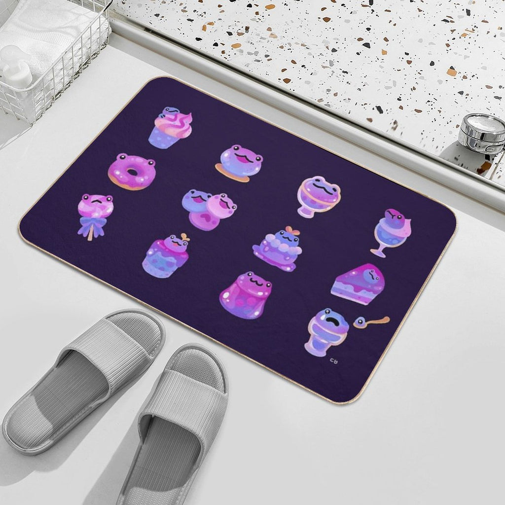 Blueberry Frog - Dark  Non-Slip Bath Mat