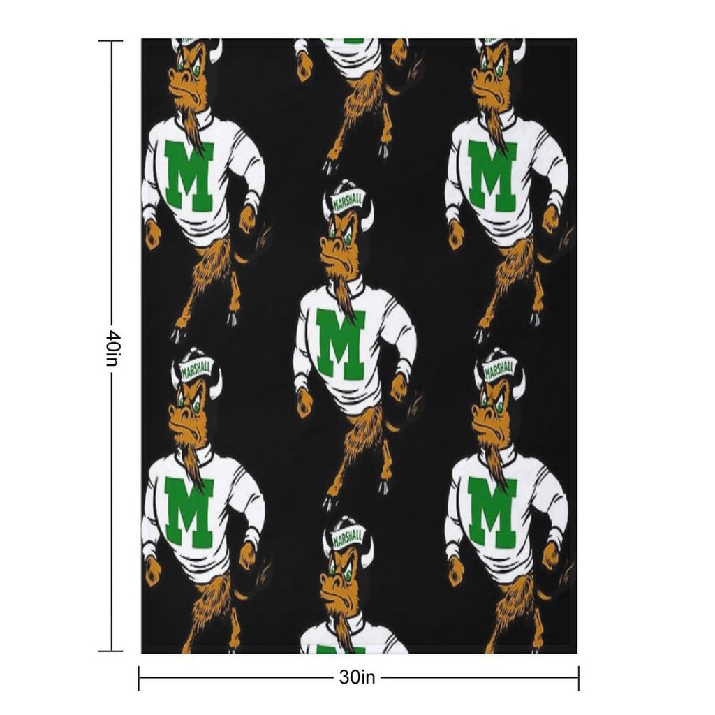 Marshal U. Vintage Retro Mascot Logo Easy Care Throw Blanket