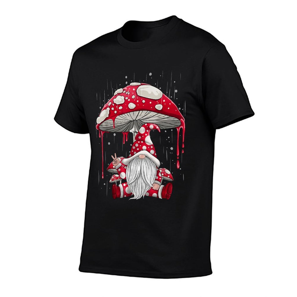 Mushroom Garden Nature Lover Gnome  Heathered Texture T-Shirt