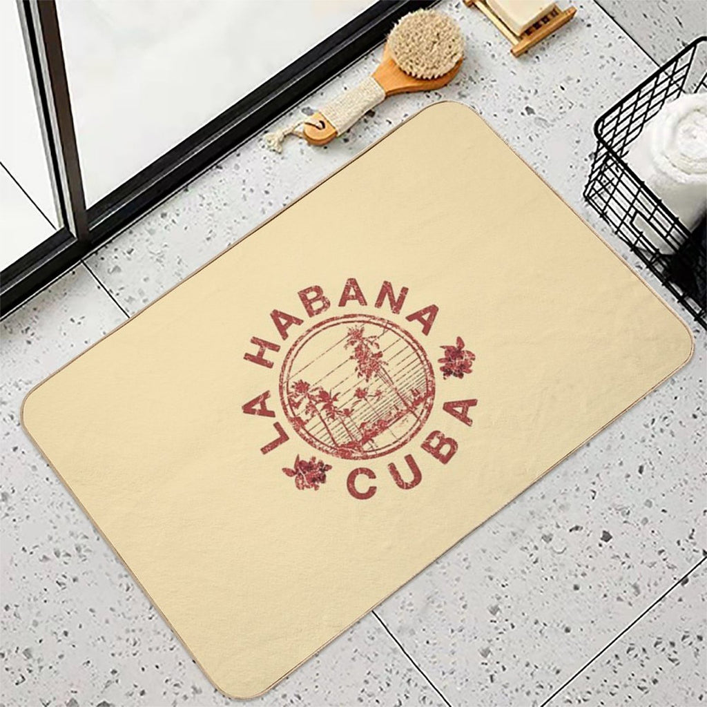 Havana Cuba La Habana Vintage Sunset Retro Cuban  Long-Lasting Bath Mat