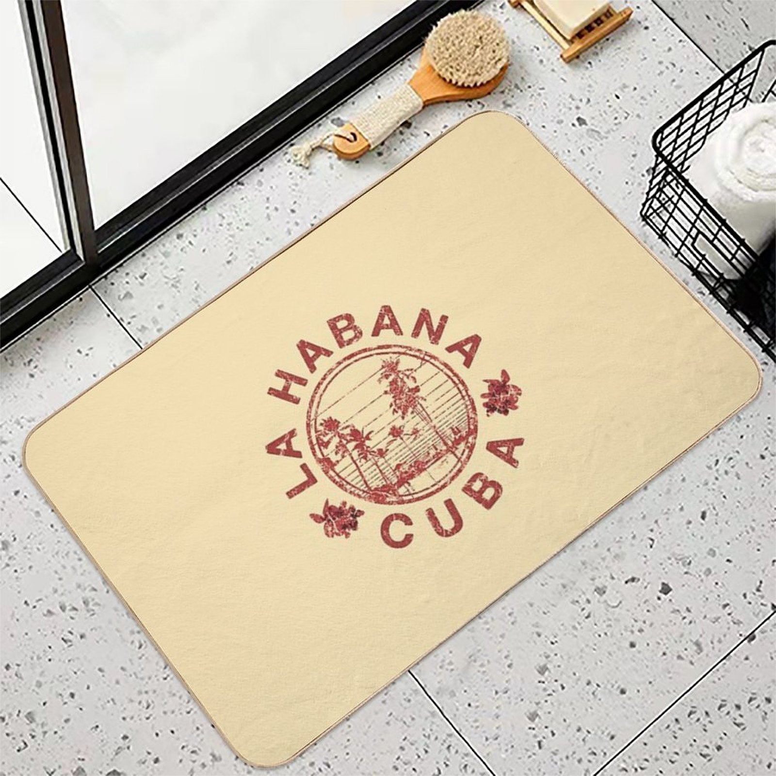 Havana Cuba La Habana Vintage Sunset Retro Cuban  Long-Lasting Bath Mat