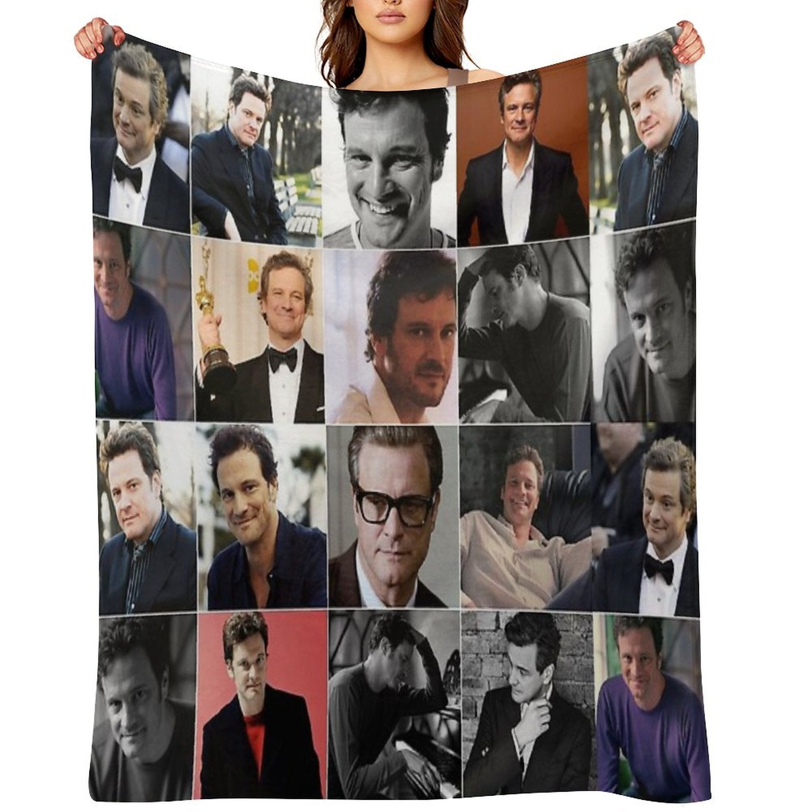 Colin Firth Photo Collage Compact Throw Blanket