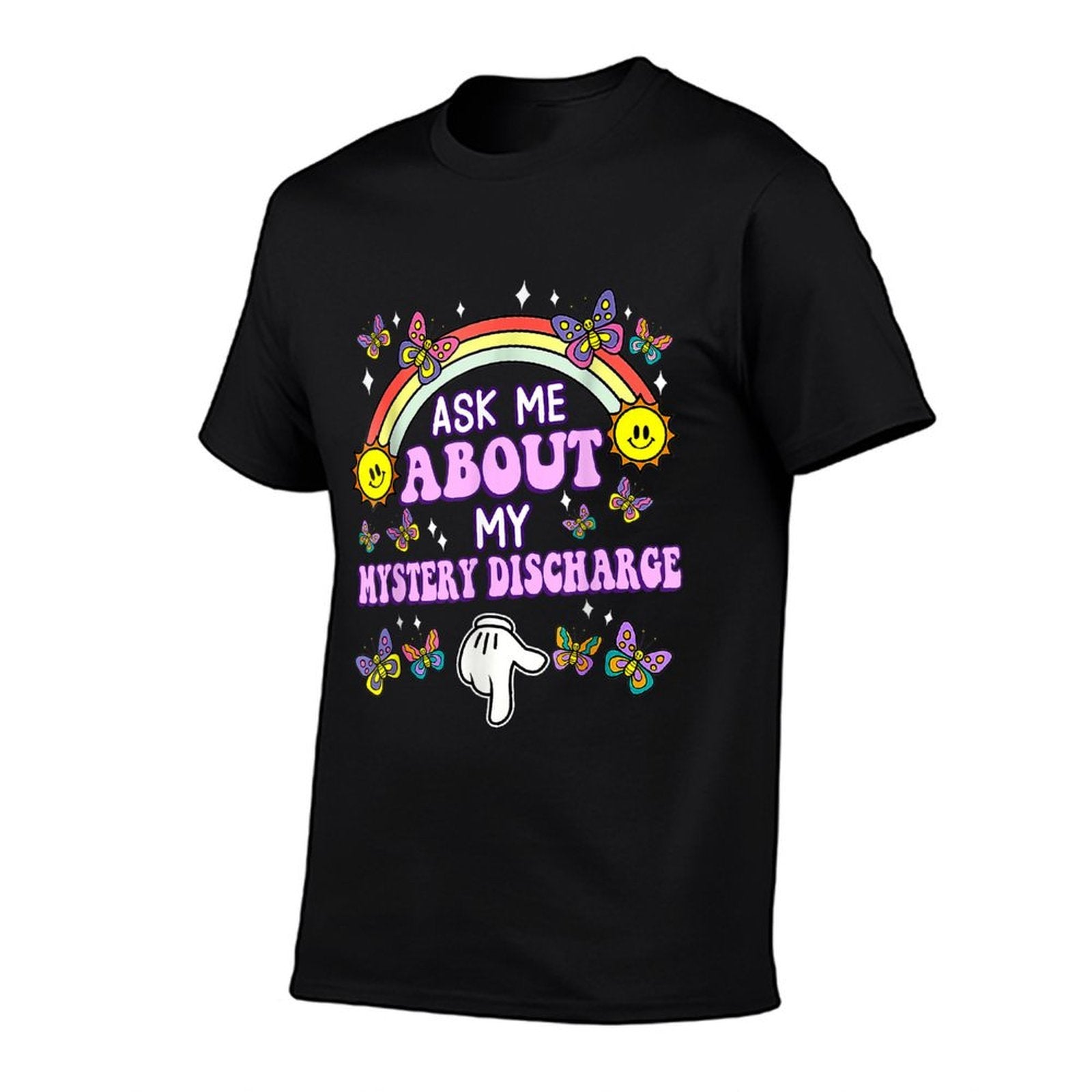 Ask Me About My Mystery Discharge Embarrassing Adult Funny  Heathered Texture T-Shirt