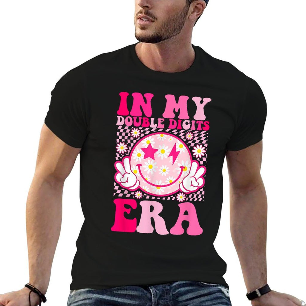 Birthday Happy Face For Women Girls In My Double Digits Era  Moisture-wicking T-Shirt