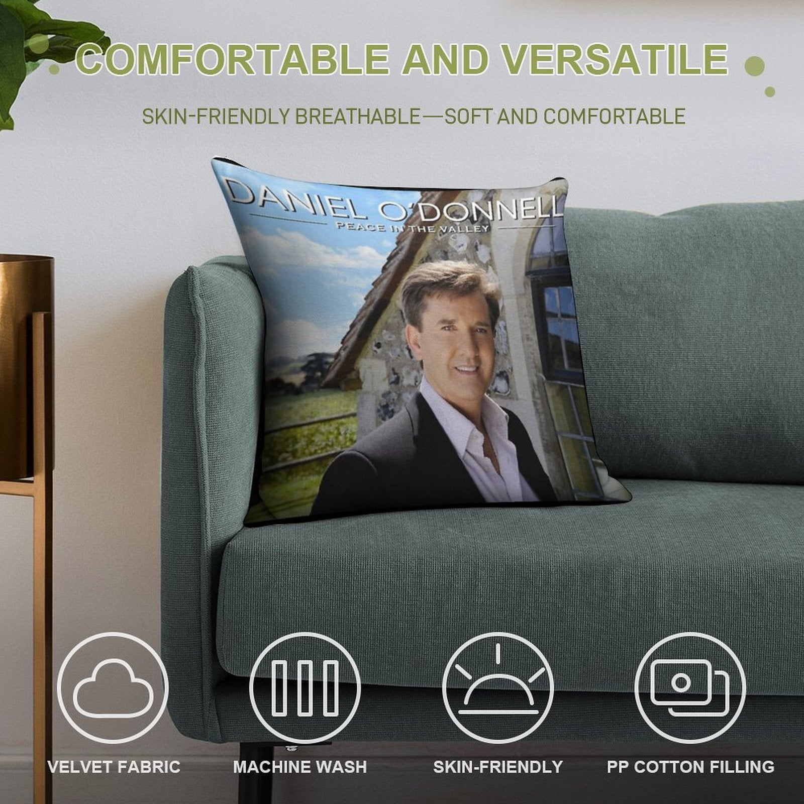 Daniel O'Donnell Peace in The Valley Soft Skin-Friendly Throw Pillow