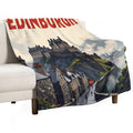 Edinburgh Vintage-Style Painterly Travel Poster Wrinkle-free Throw Blanket