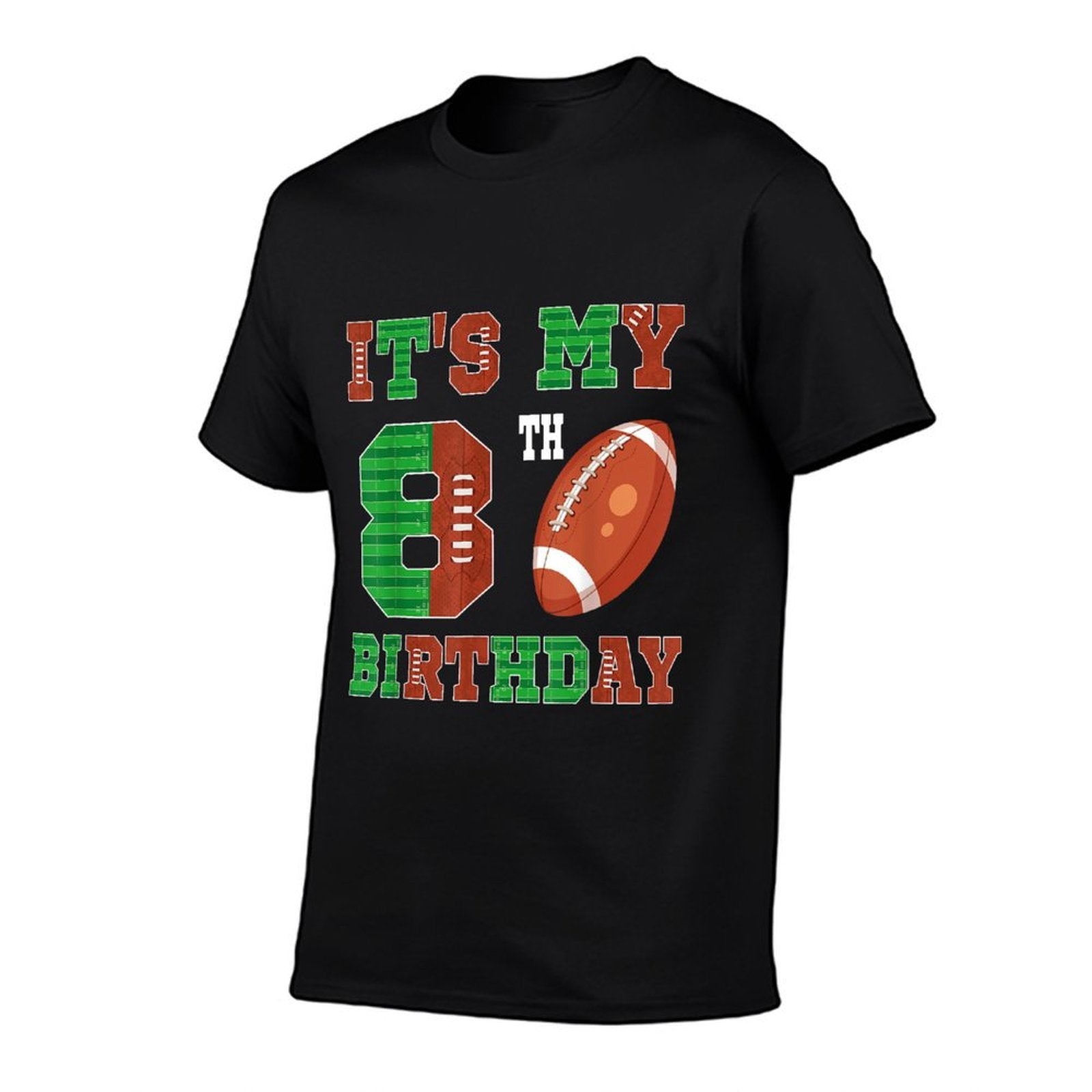 8th Birthday Football Theme 8 Year Old Football Player  Trendy Pattern T-Shirt