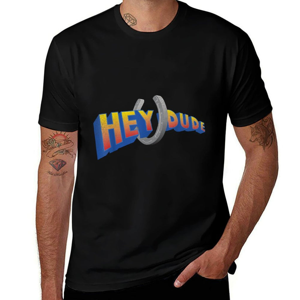 Nickelodeon Hey Dude TV Show Logo  Ribbed Collar T-Shirt