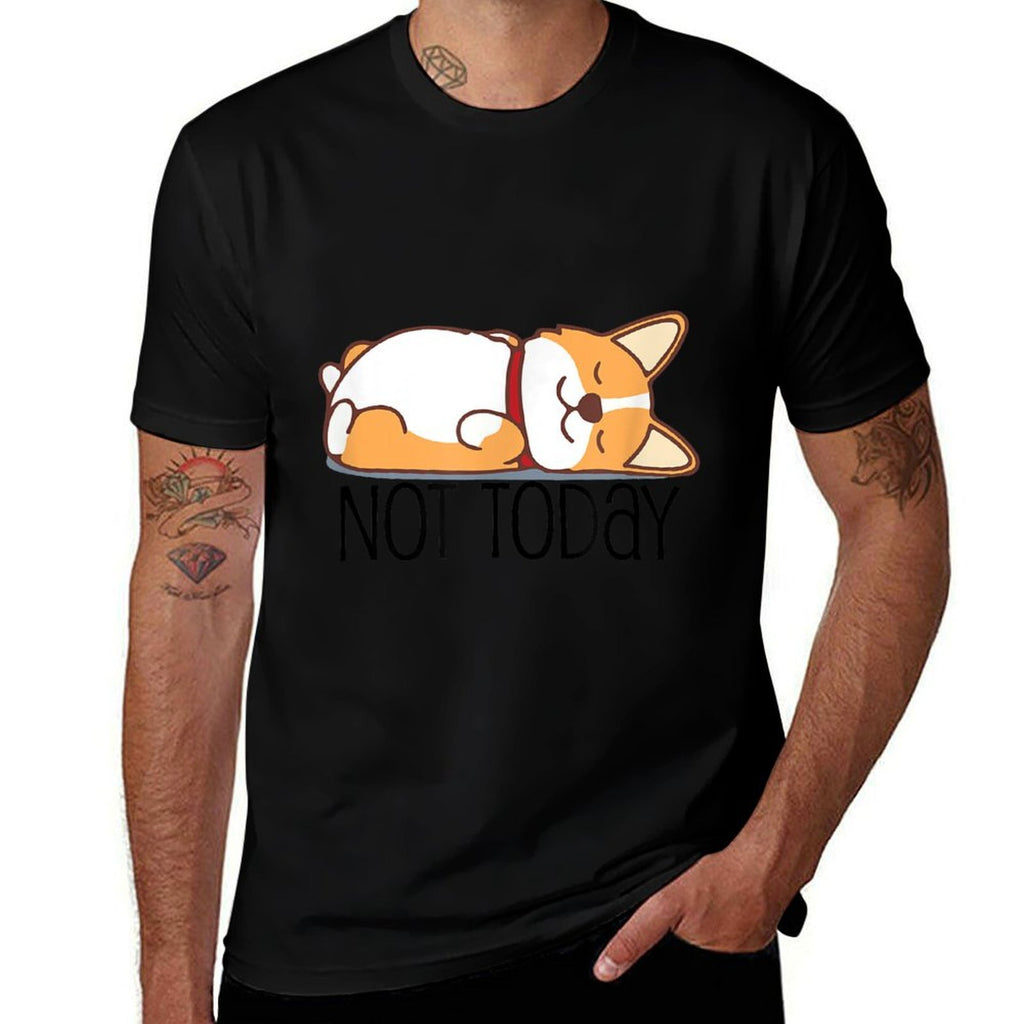 Cute Corgi Gift Funny Dog Lover Not Today Lazy Animal  Moisture-wicking T-Shirt