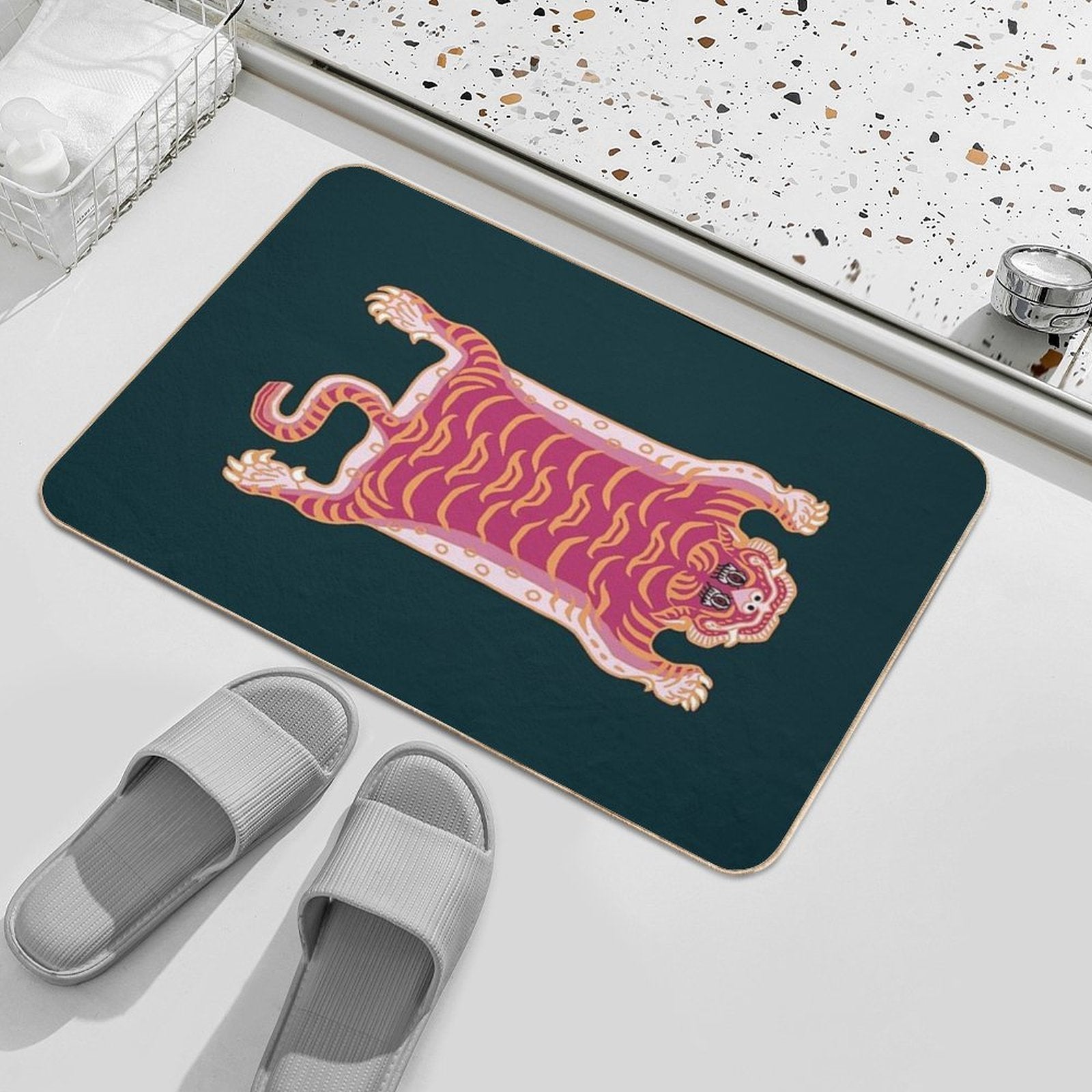 TIBETAN TIGER RUG-5  Pet-Safe Bath Mat