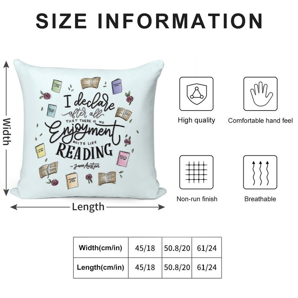 No Enjoyment Like Reading Soft Luxury Feel Throw Pillow