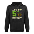 Birthday Boy Its My 5th Birthday Game Pixel Boys Cotton-Polyester Blend Hoodie