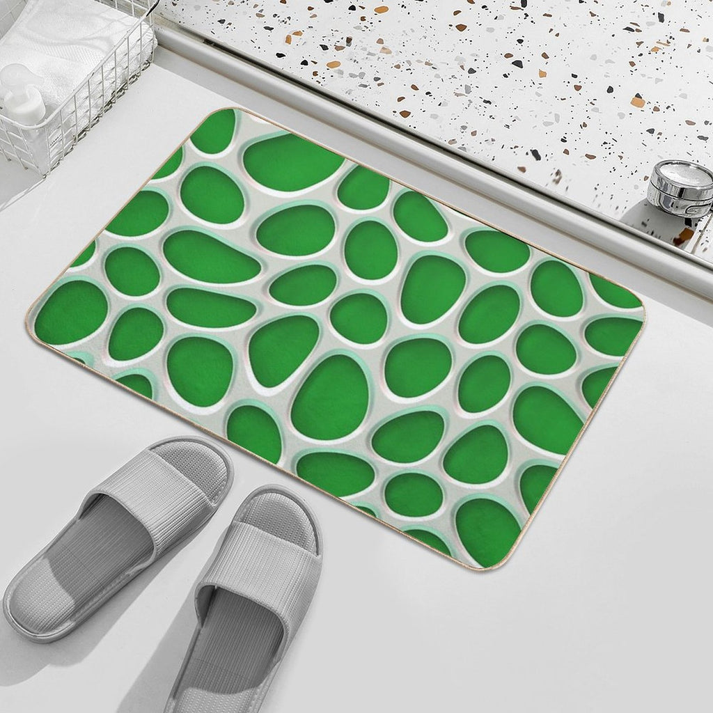 Cluster of Holes on Green  Odorless Bath Mat