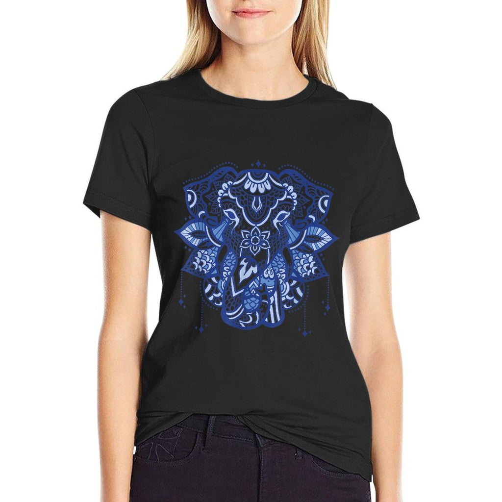 Mandala Elephant Head  Tagless Design T-Shirt