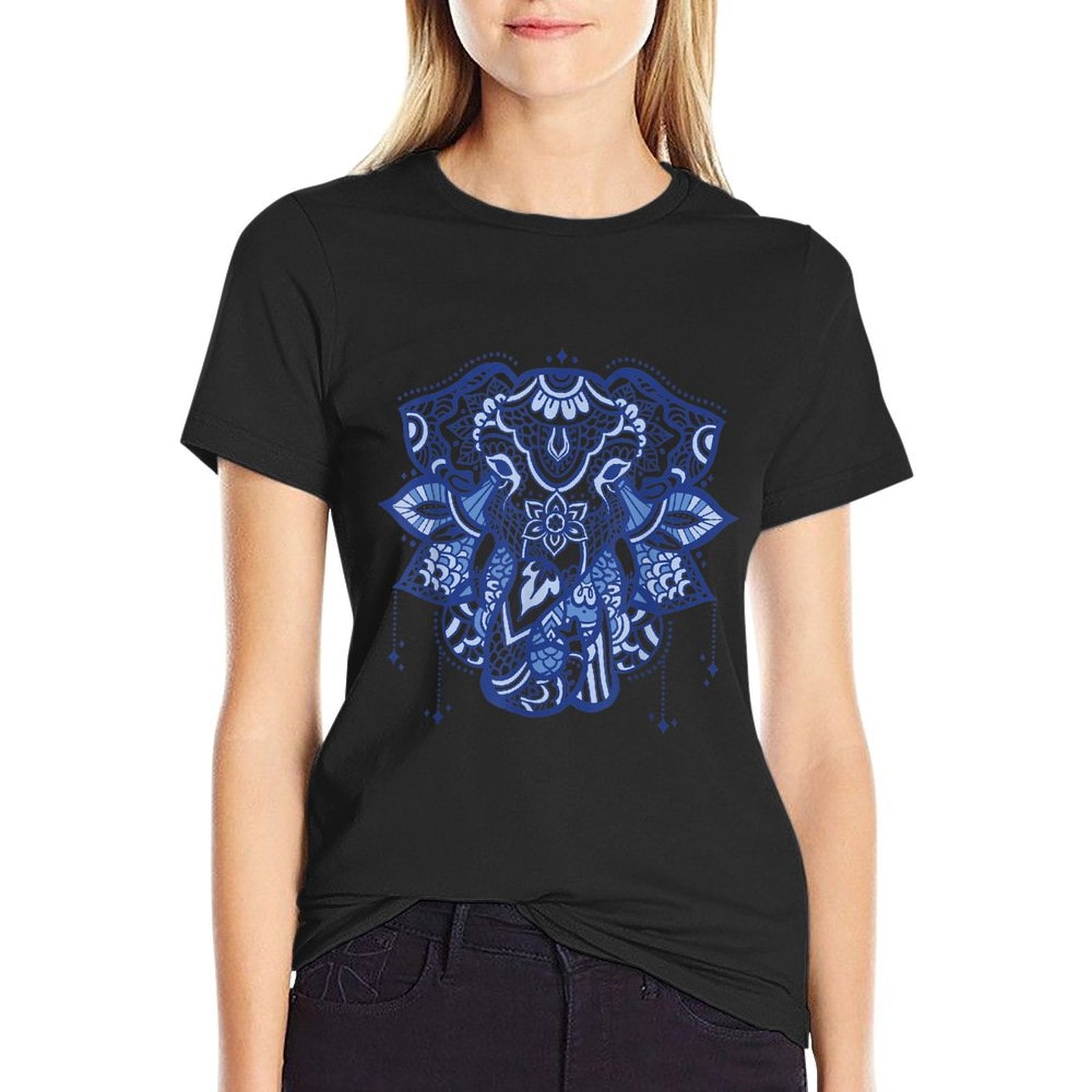 Mandala Elephant Head  Tagless Design T-Shirt