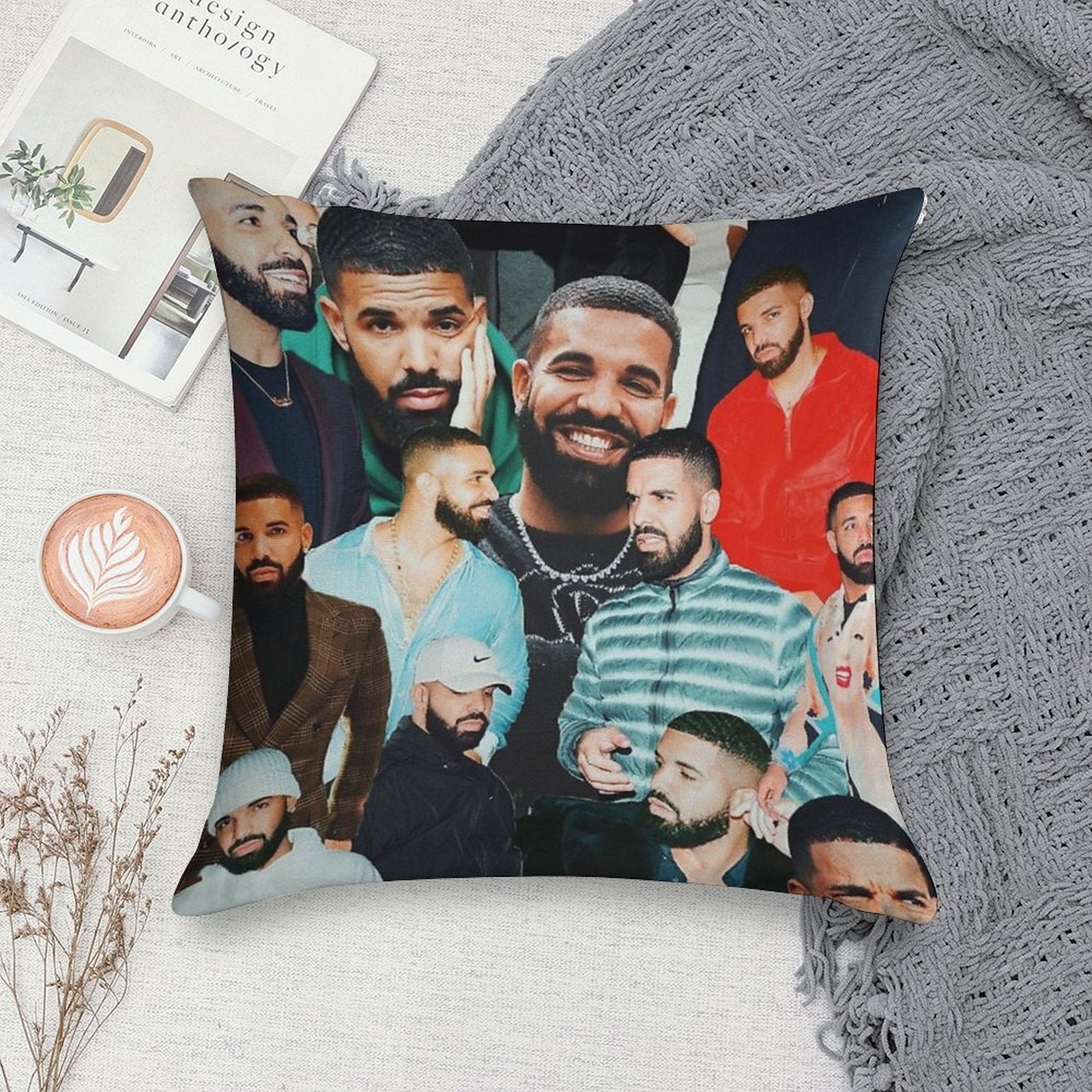 Drake Collage Soft Style Accent Throw Pillow