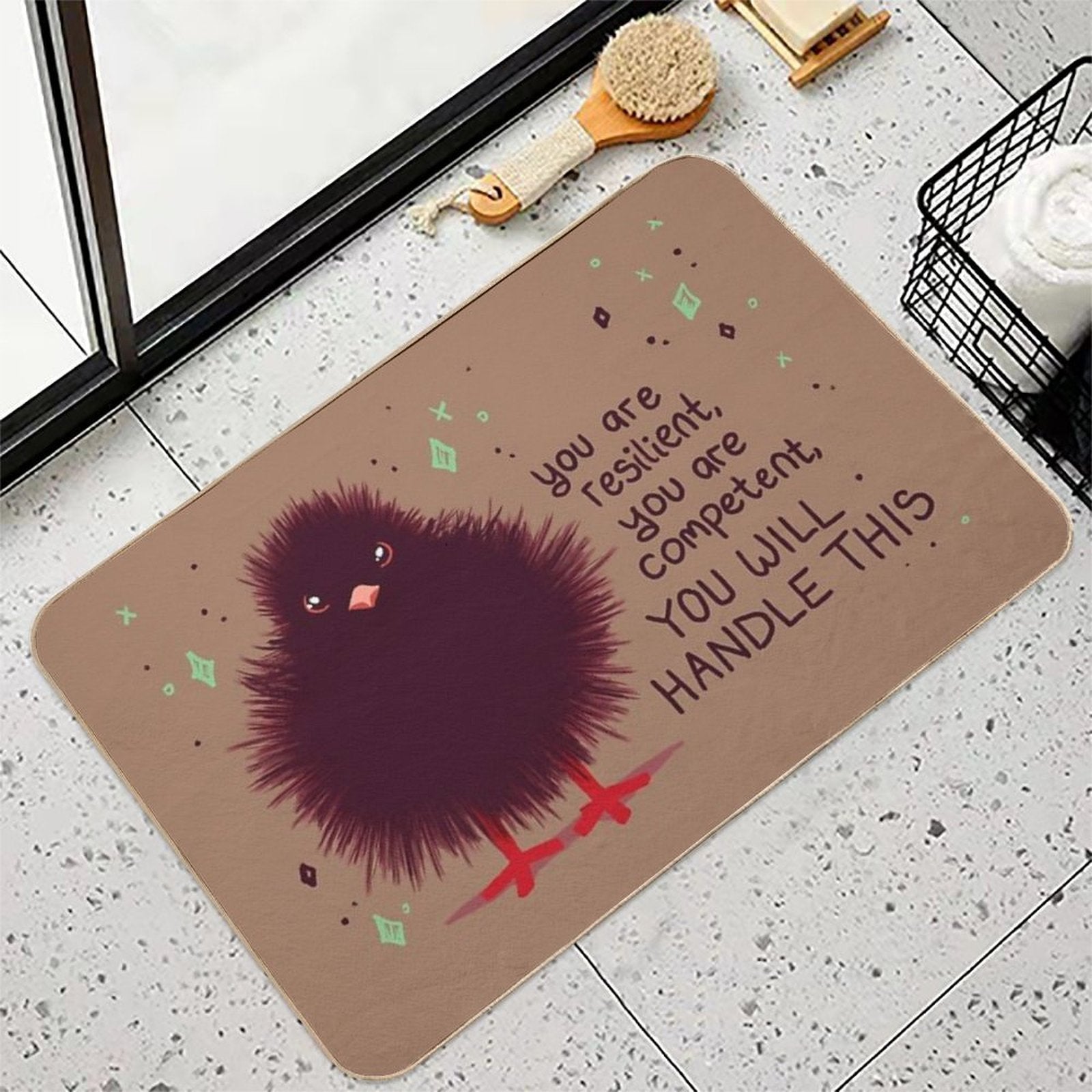 YOU WILL HANDLE THIS Baby Crow Fuzzbutt  Odorless Bath Mat