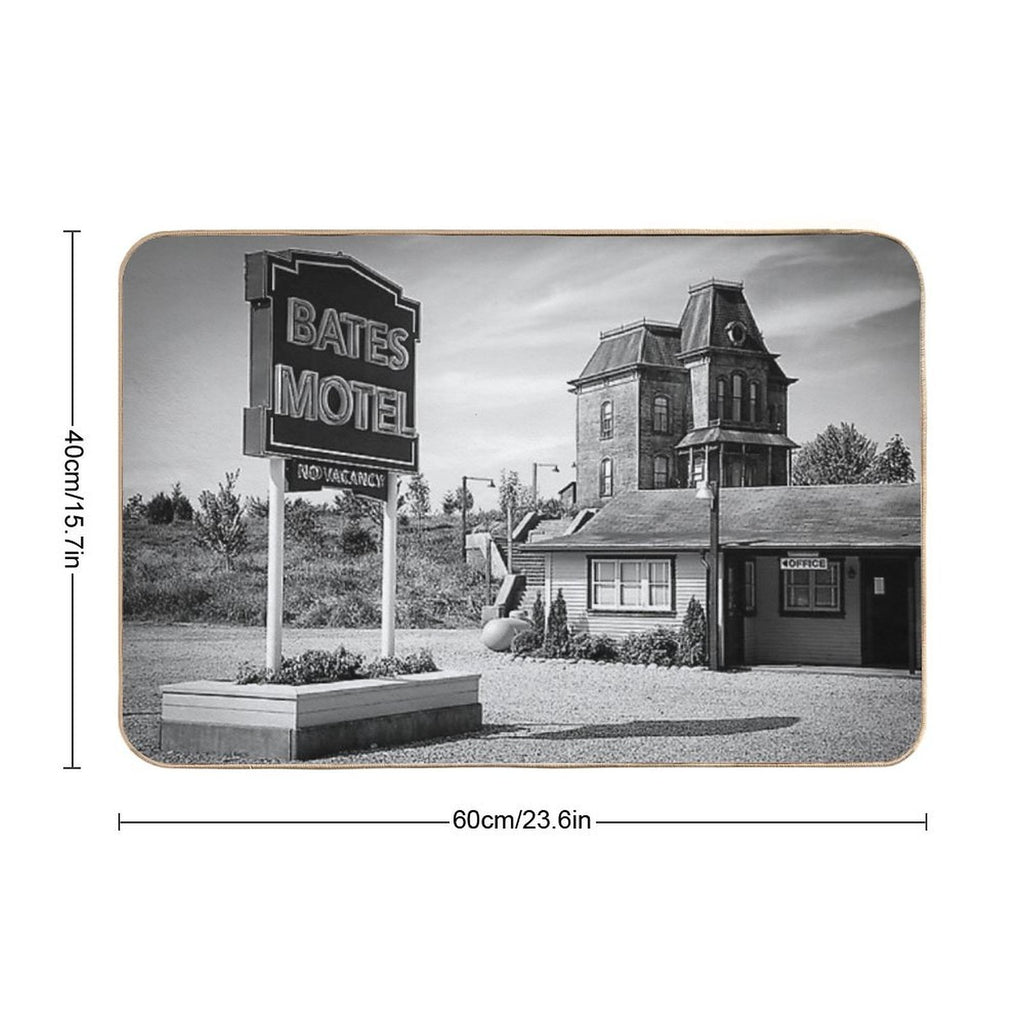 Motel Spooky Psycho Norman Vintage Antique Still Print  Anti-Trip Bath Mat