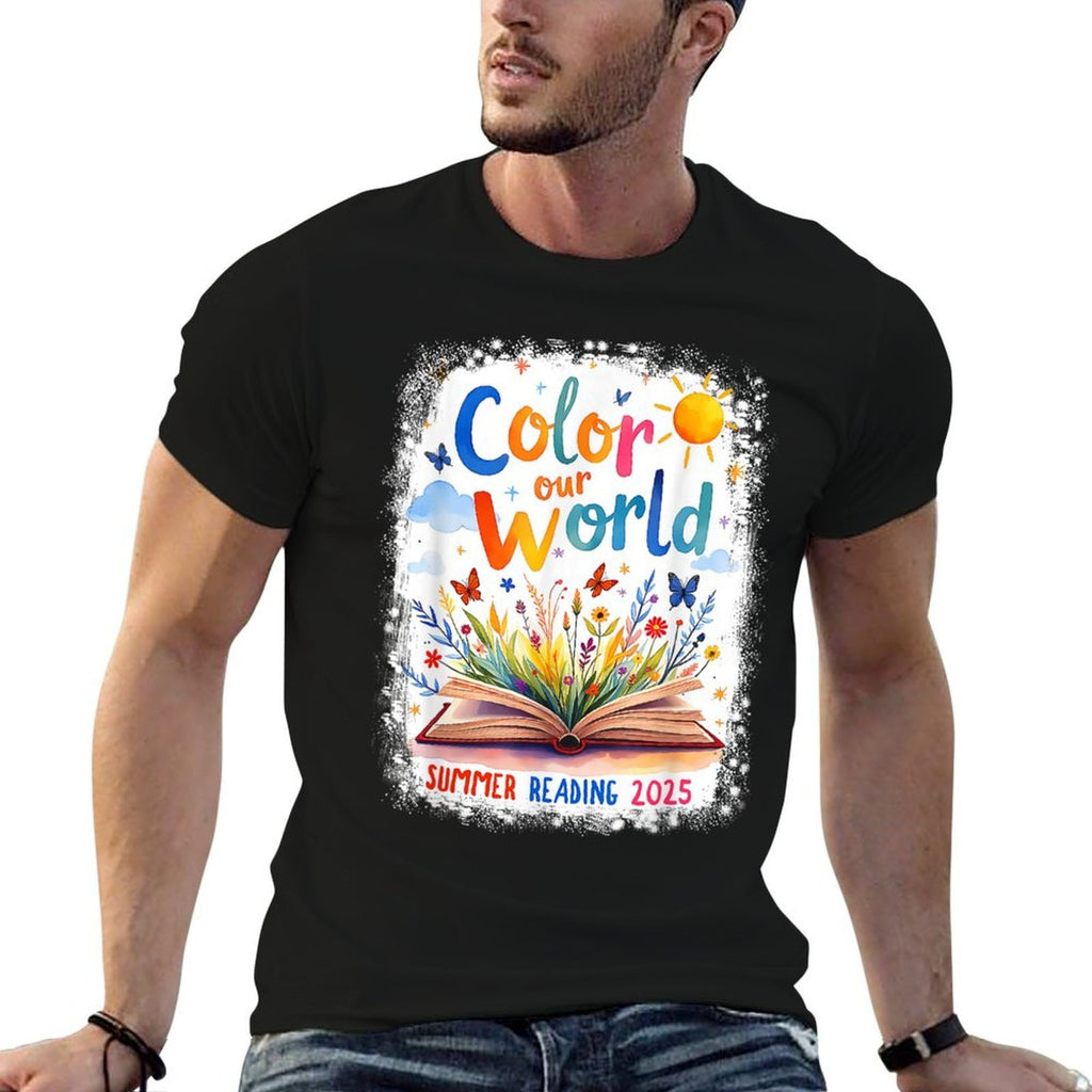 Color Our World Summer Reading Book Wildflowers Butterflies  Oversized Silhouette T-Shirt