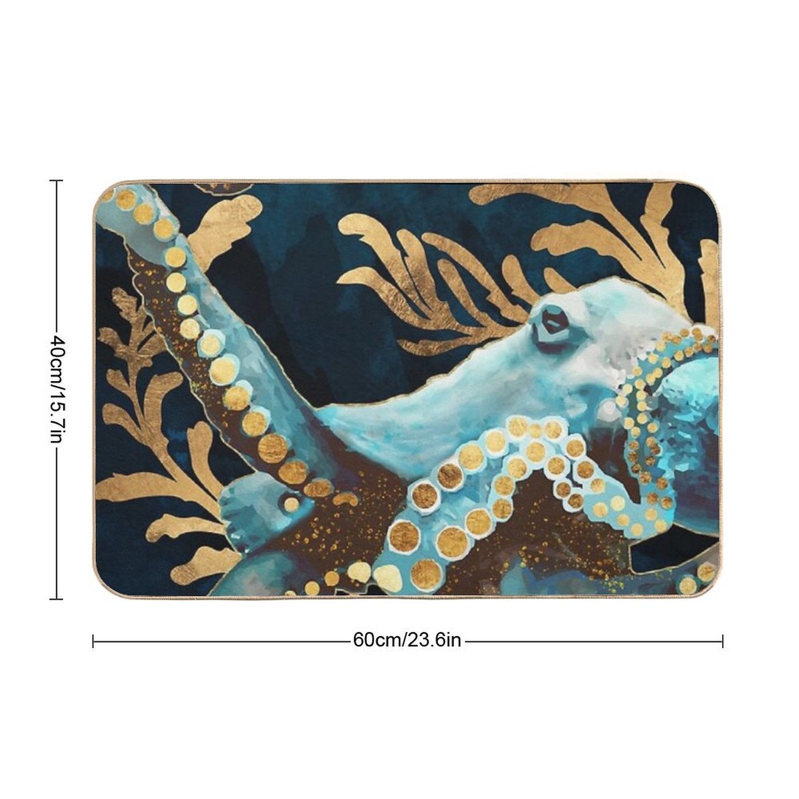 Indigo Octopus  Stain-Proof Bath Mat