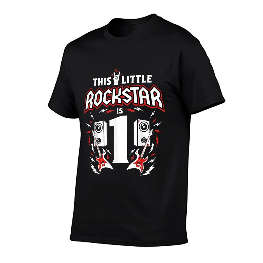 1st Birthday Rock And Roll Star Guitar 1 Year Old B-Day  Summer-ready Fabric T-Shirt