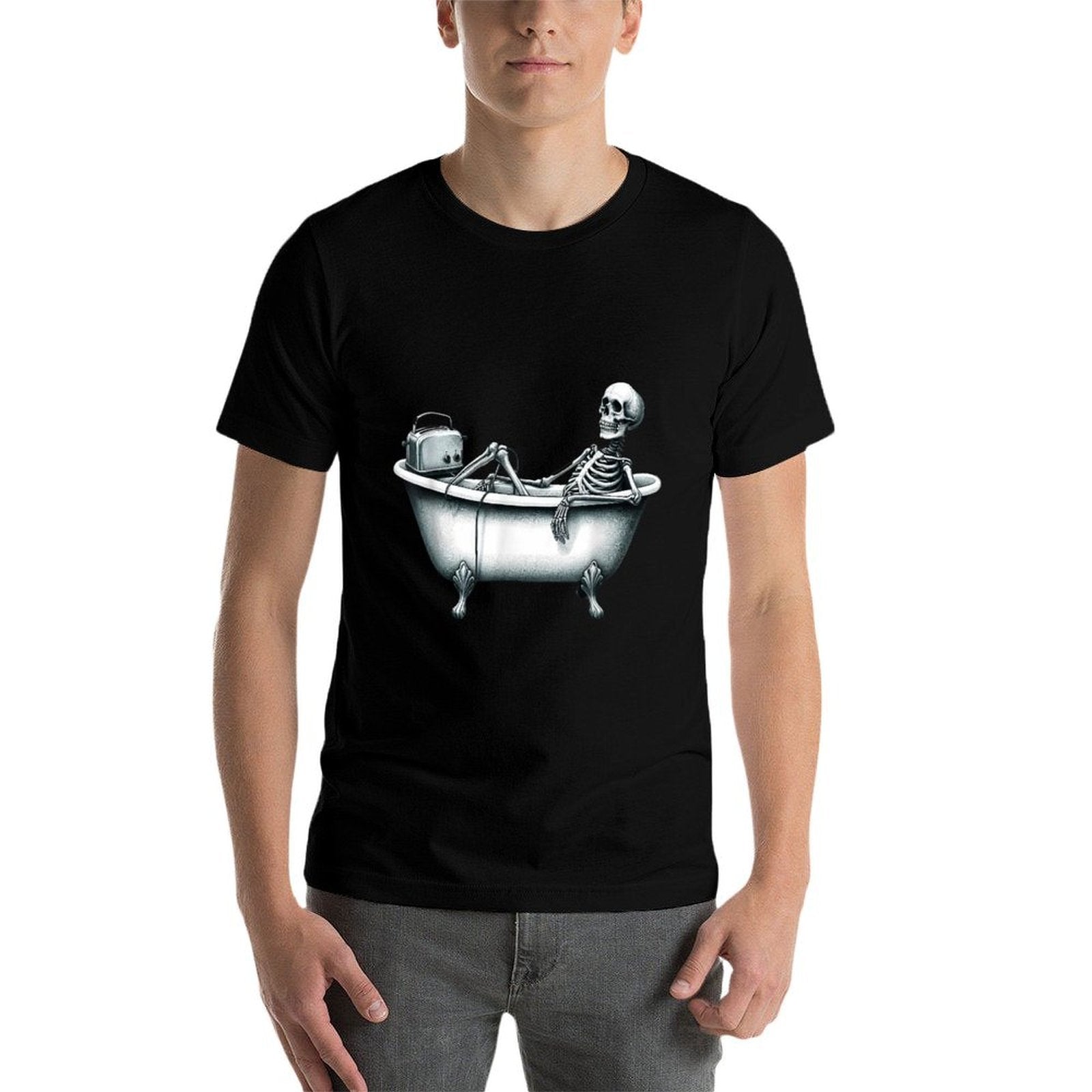 Relaxing Skeleton Enjoying Music And Bath Time Toaster  Soft T-Shirt