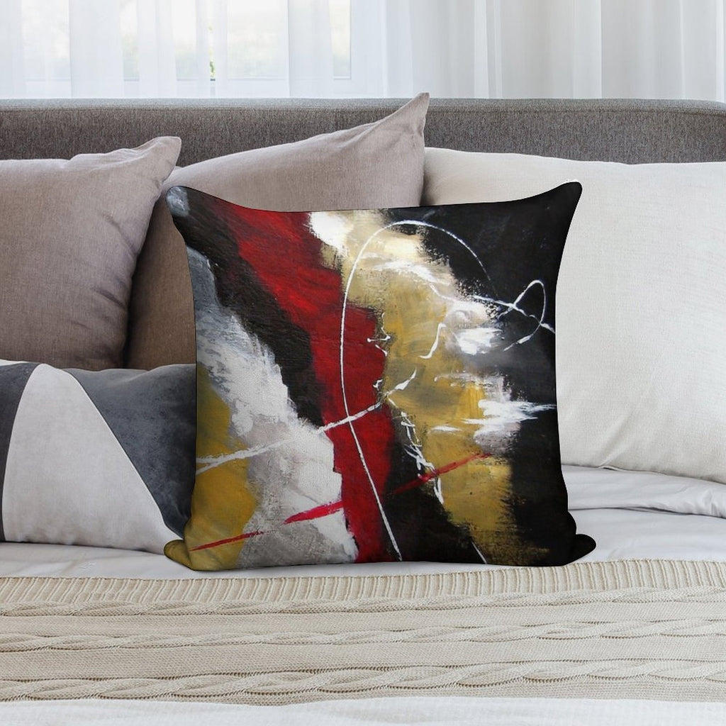 Red Passion Modern Abstract Soft Luxury Feel Throw Pillow