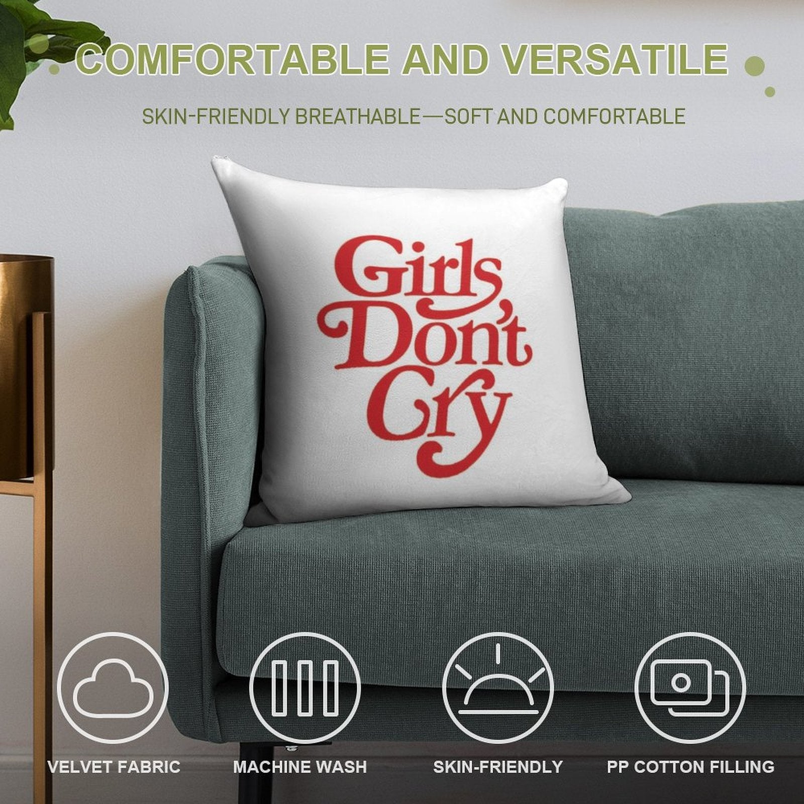 Girls Don't Cry Soft Easy Maintenance Throw Pillow