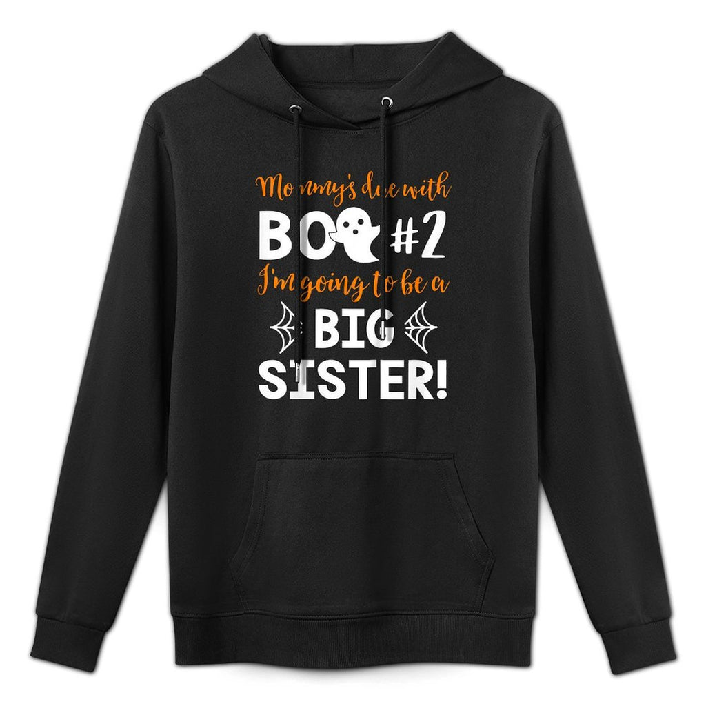 Kids Big Sister Halloween Pregnancy Announcement Boo #2 Adjustable Hood Hoodie