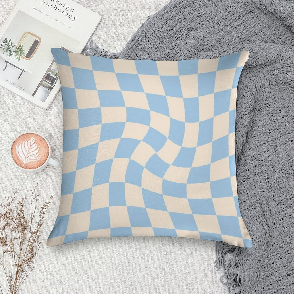 Check II - Baby Blue Twist Soft Warmth Comfort Throw Pillow