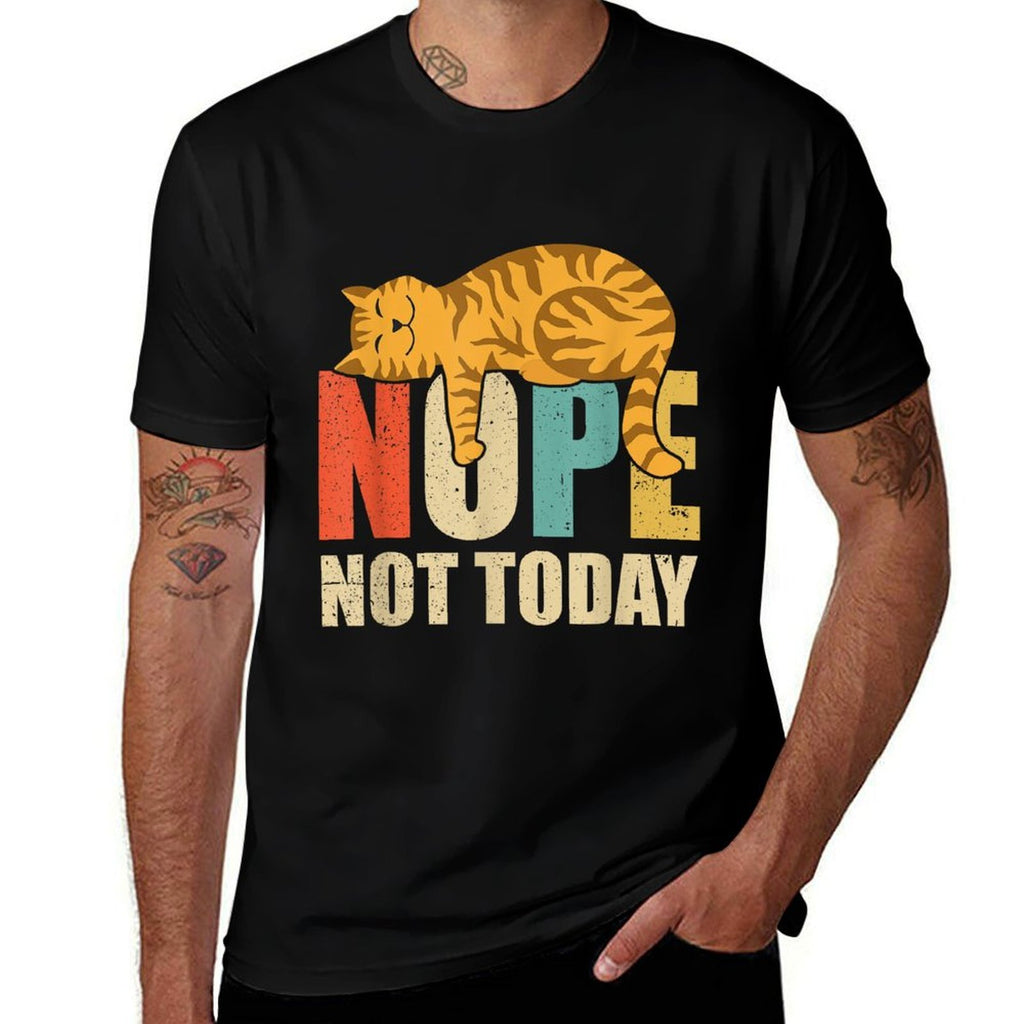 Cat Lovers Gifts Ideas Funny Nope Not Today Cat-Shirt Unisex-Adults Kids Black Small  Versatile T-Shirt