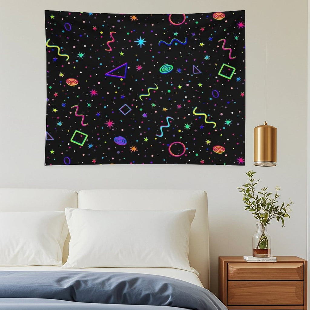 90's 2000's Carpet Pattern Design - Y2k Neon Bowling Alley Arcade Movie Theater Skate Rink Carpet Dreamcore Nostalgia Tapestry
