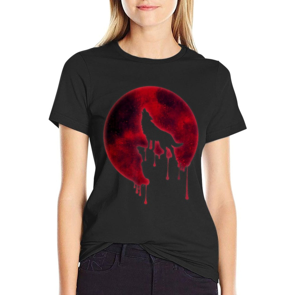 Full Moon Howling Wolf Galaxy Blood Moon Eclipse  Vintage-inspired T-Shirt