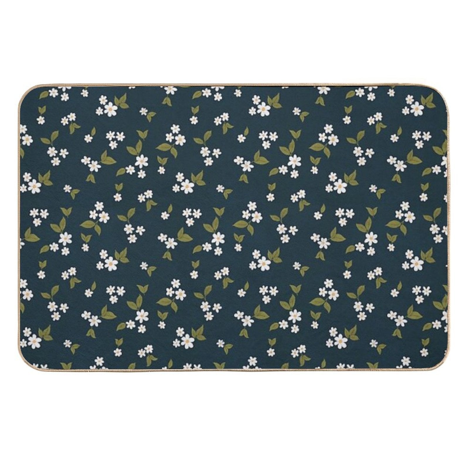 Daisy Bloom Teal  Fade-Resistant Bath Mat