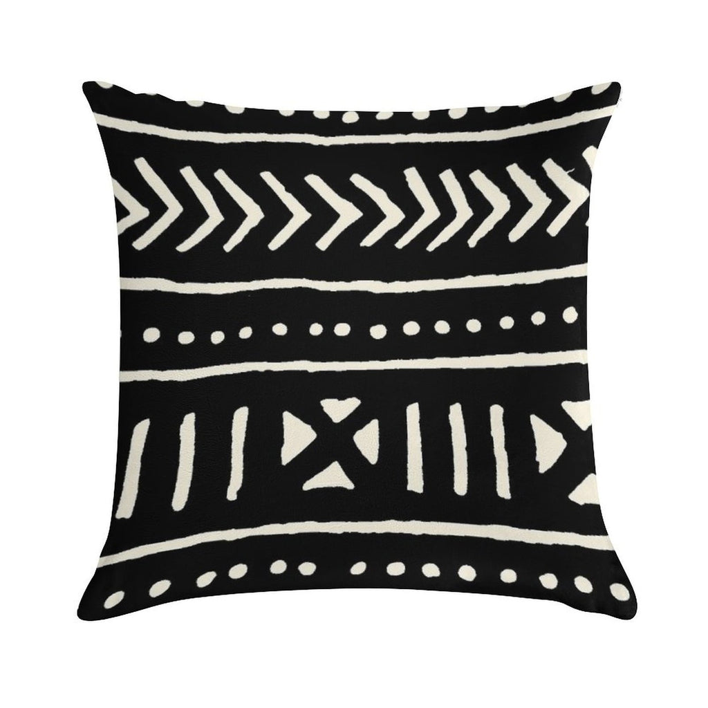 African Mud Cloth Black And White Soft Ultra-Soft Texture Throw Pillow