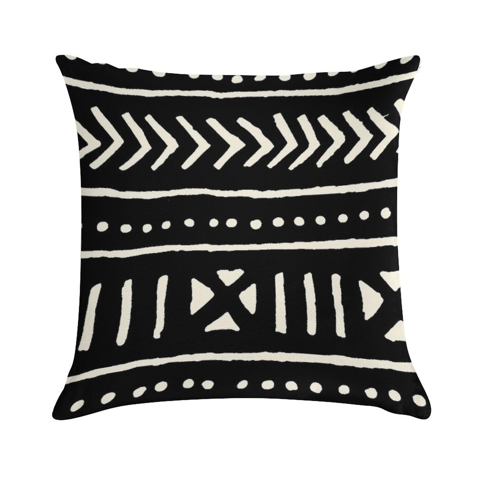 African Mud Cloth Black And White Soft Ultra-Soft Texture Throw Pillow