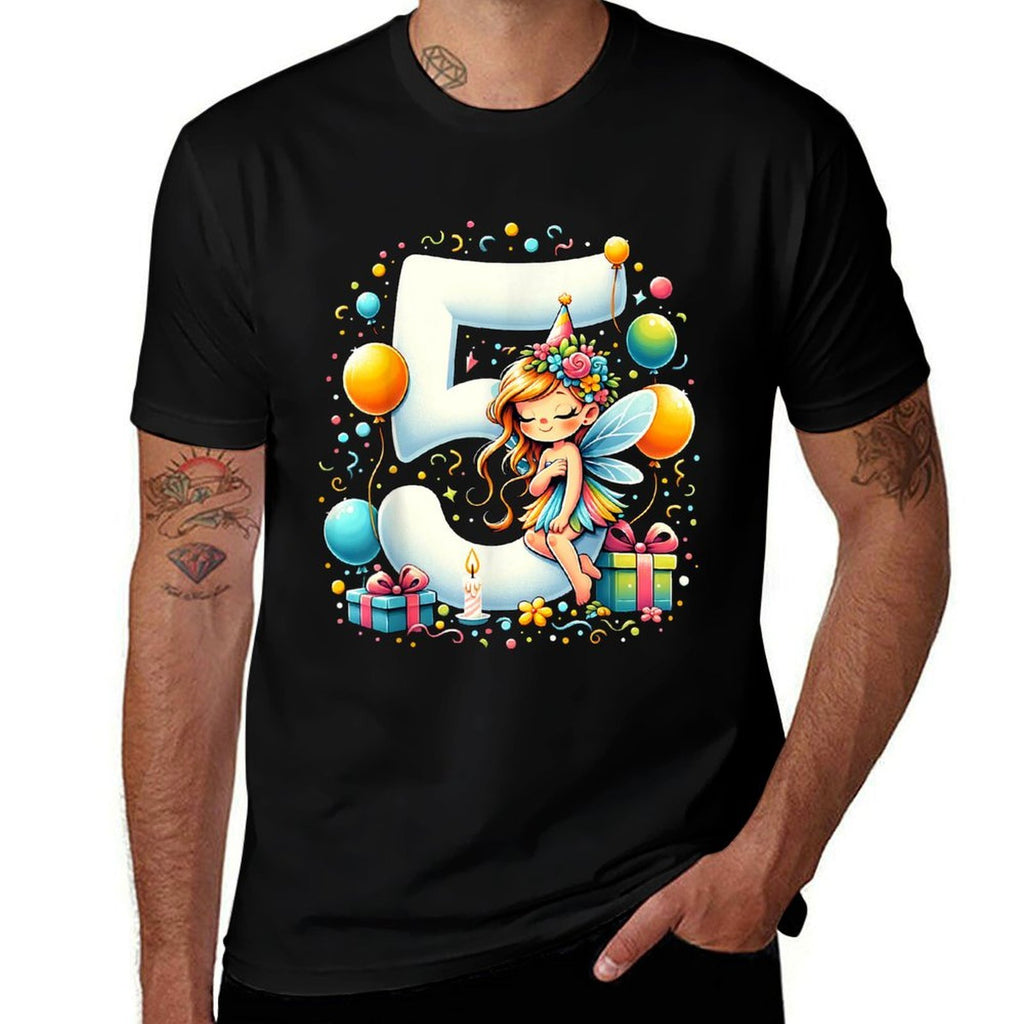 Kids Fairy Theme Fifth Bday Party 5th Fairy Birthday  Soft T-Shirt