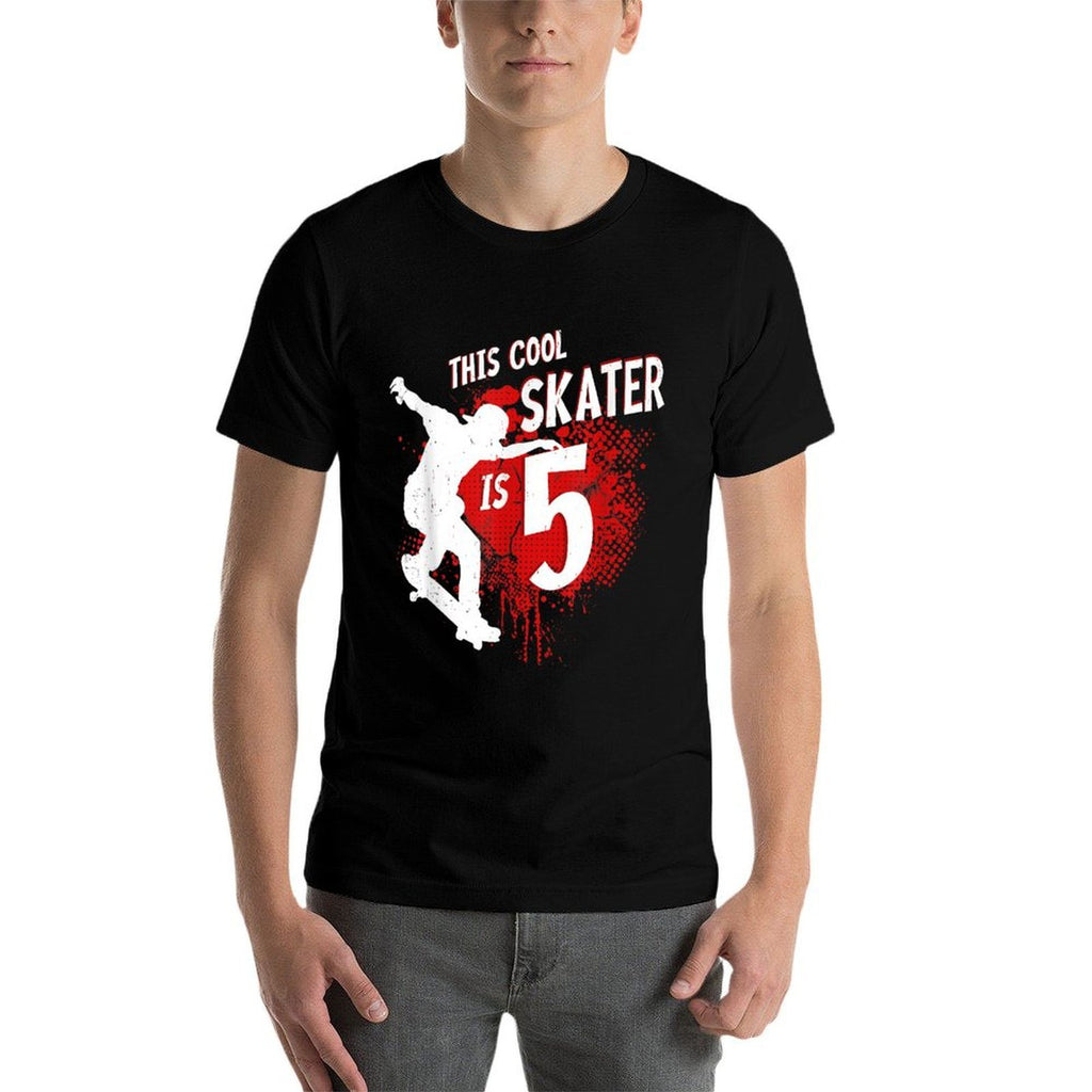 Kids 5th Birthday Skateboard - This Cool Skater 5 Year Old  Quick-drying T-Shirt